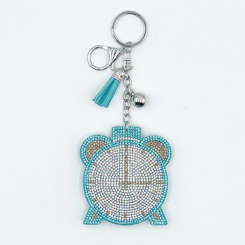Crystal Alarm Clock Rhinestone Keychain — European-Style Tassel Bag Charm