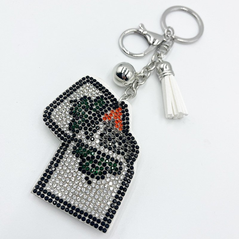 Sparkling Rhinestone Lighter Charm Keychain with Tassel – Trendy Bag & Car Accessory