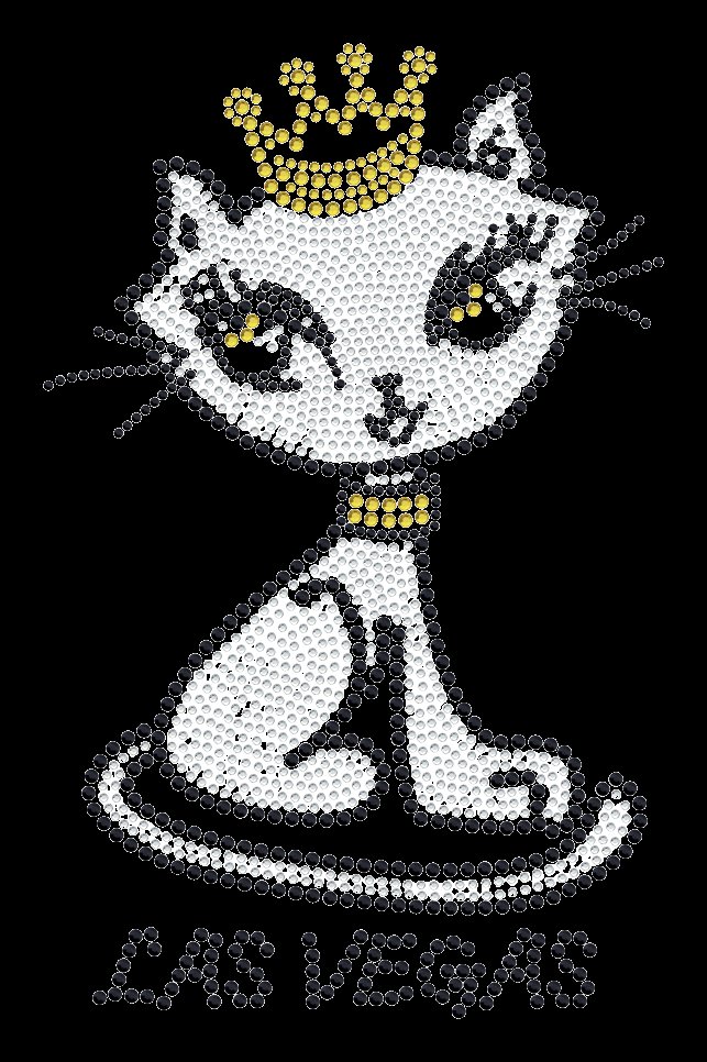Minimal Crown Cat Diamante Heat Transfef T-Shirt – Las Vegas Crystal Heat Transfer Tee