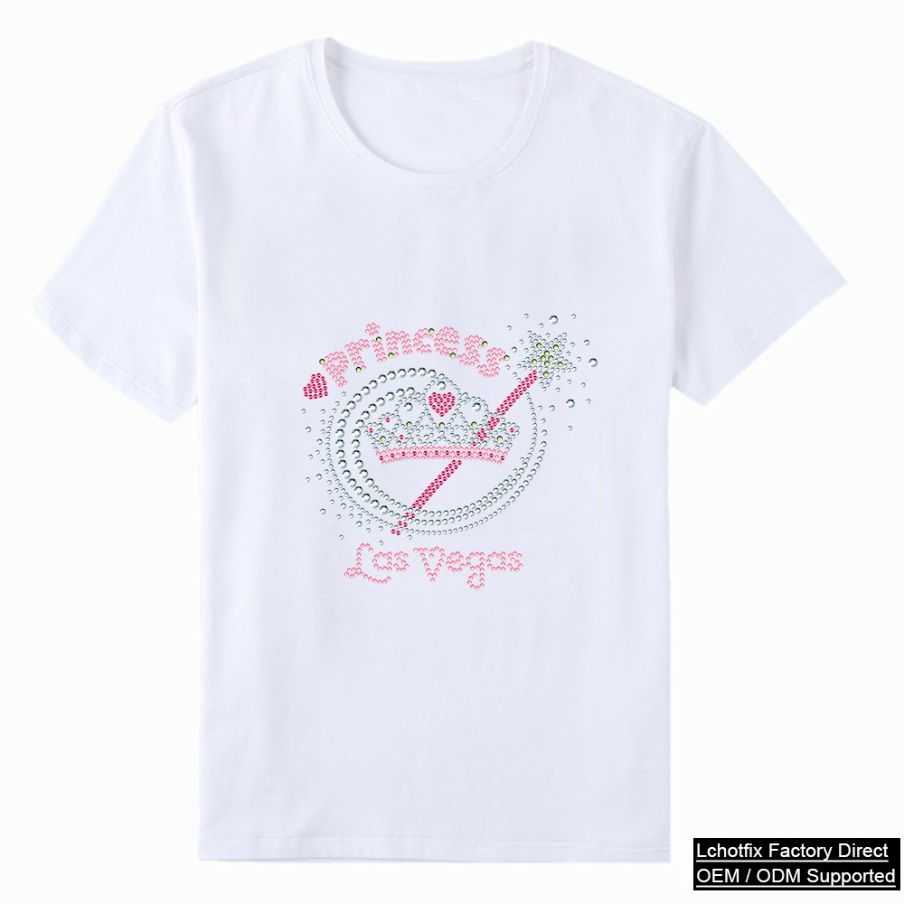 Las Vegas Sparkle Heart Rhinestone T-Shirt – Crystal Swirl Graphic Cotton Tee for Women