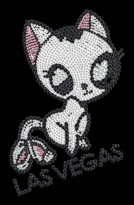 Cute Rhinestone Cat Las Vegas Canvas Tote Bag – Sparkly Kitty Glitter Shopper for Travel & Boutique Gifts