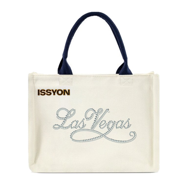Elegant Script LAS VEGAS Rhinestone Canvas Tote Bag – Minimalist Sparkle Travel Souvenir Shopper for Boutique & Gift Stores
