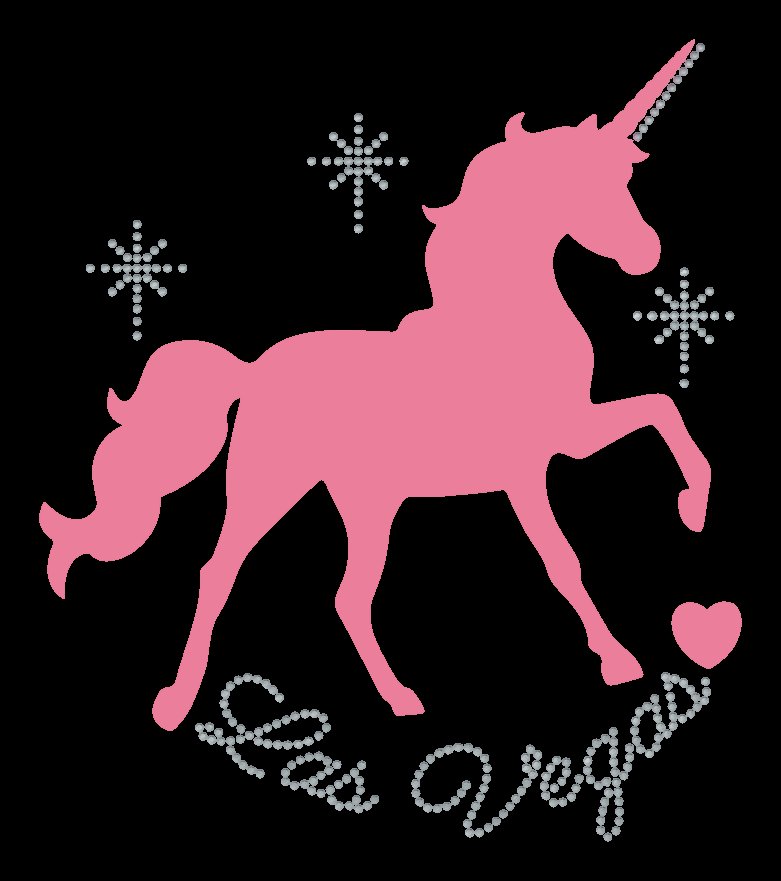 Pink Unicorn Las Vegas Rhinestone Canvas Tote Bag – Sparkling Fantasy Glitter Souvenir Shopper for Boutique & Gift Stores