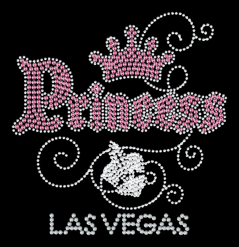 Luxury Princess Las Vegas Rhinestone Canvas Tote Bag – Crown & Ribbon Glitter Custom Shopper